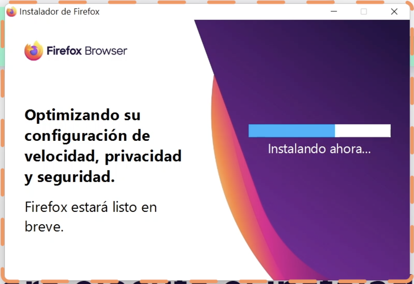 Asistente de instalación de Firefox